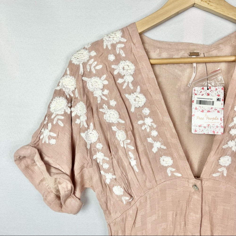 Free People Pink Midi Dress with White Embroidery - Picture 8 of 12